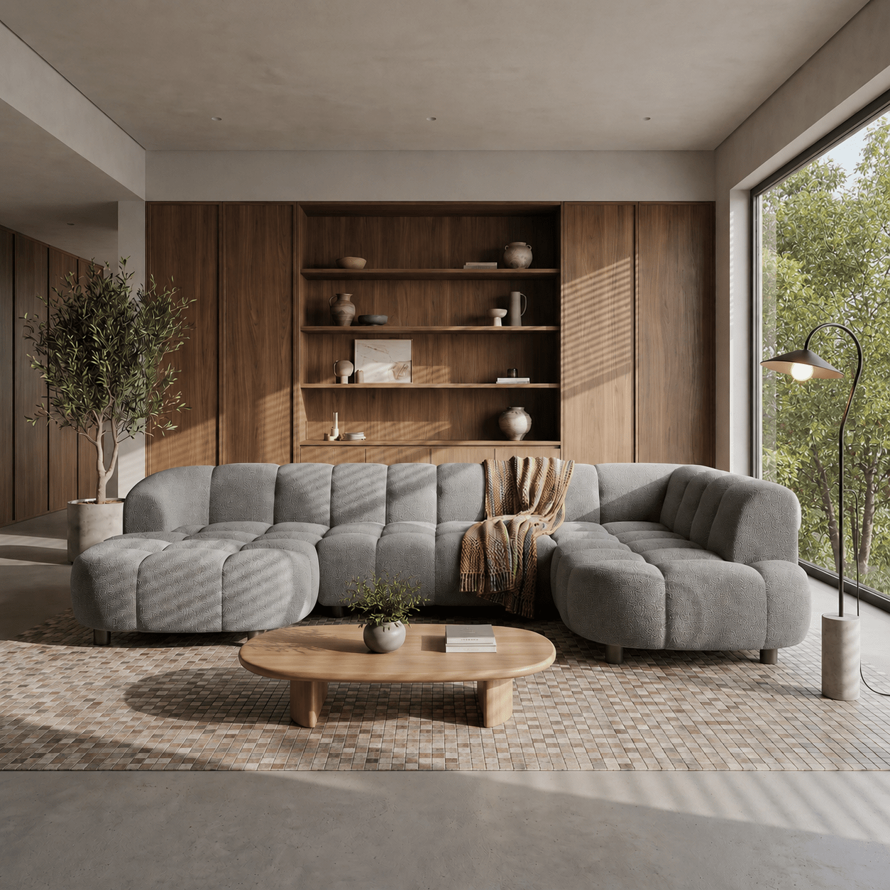 Ecksofa VELPA XL mit elektrischer Sitztiefenverstellung – Grau, Loop 17 –