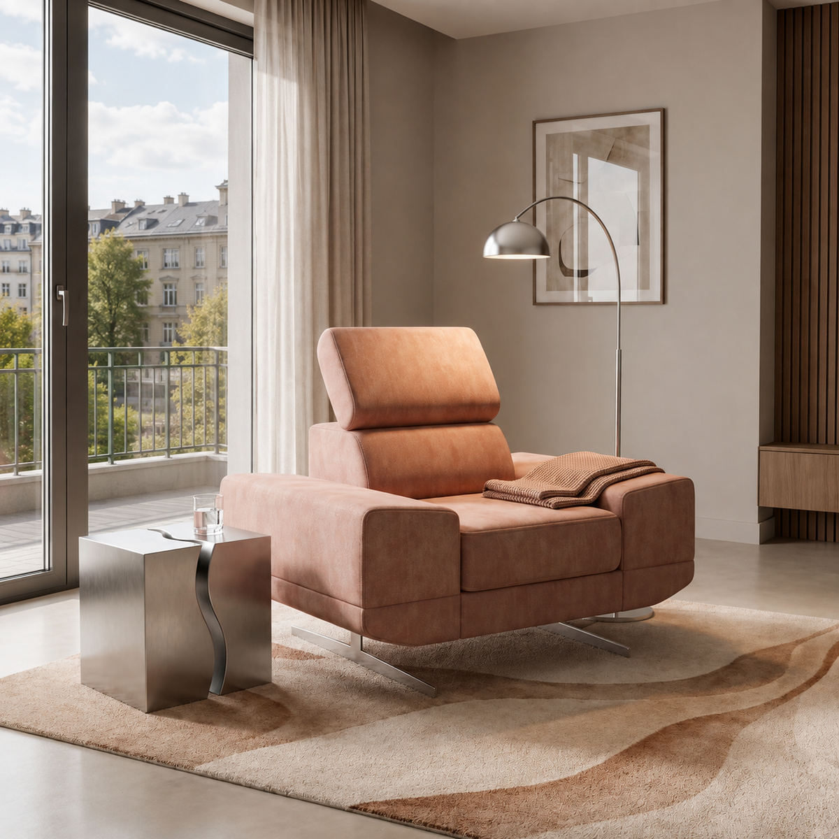 MILANO Sessel, Terra 61, Rosa