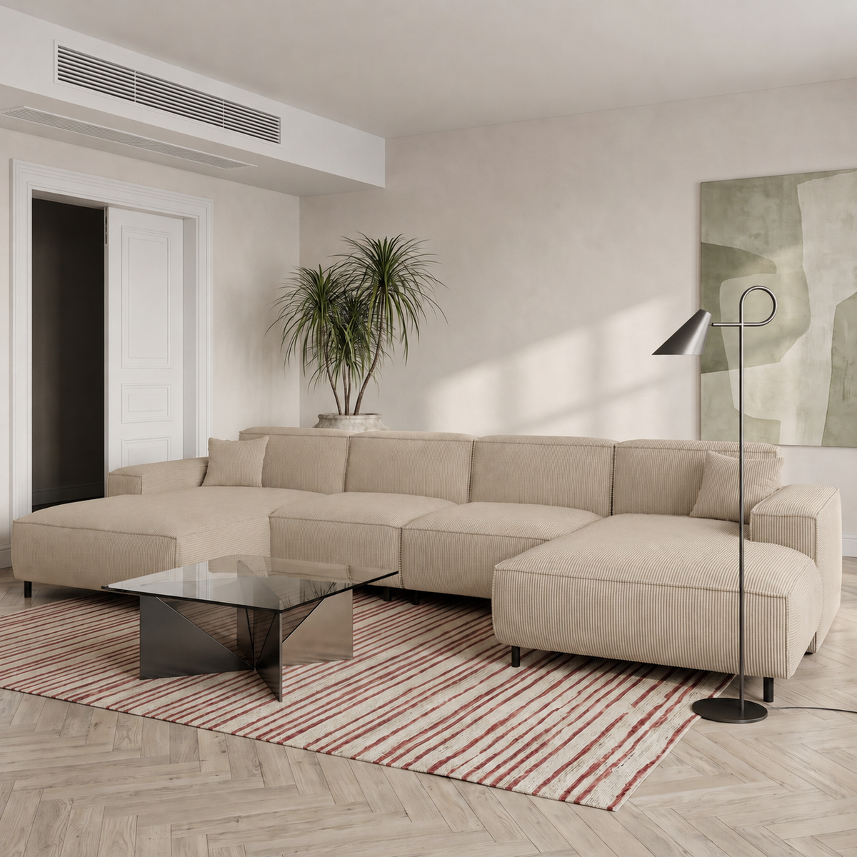 LUGA U HILLS Ecksofa, Scala, Beige