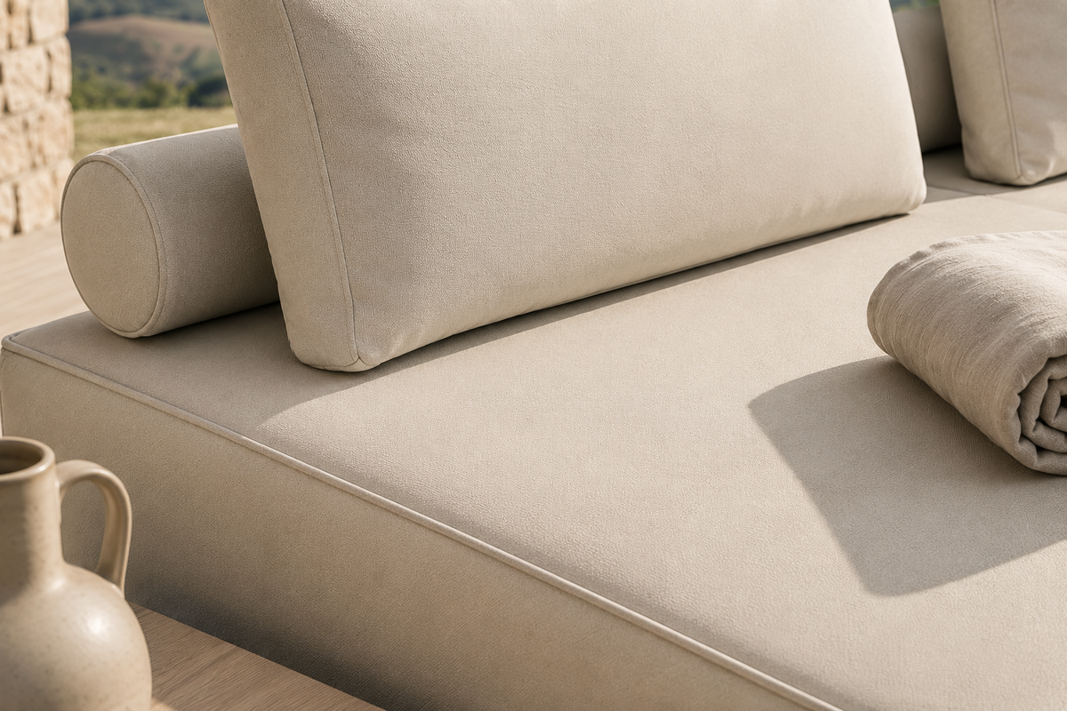 PATIO Doppel Chaiselongue luxuriös Garten bequem für den Außenbereich,  Hellbeige - Ice