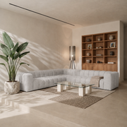 BALOO CORNER Ecksofa 330x330 cm, Moly 70, Hellgrau