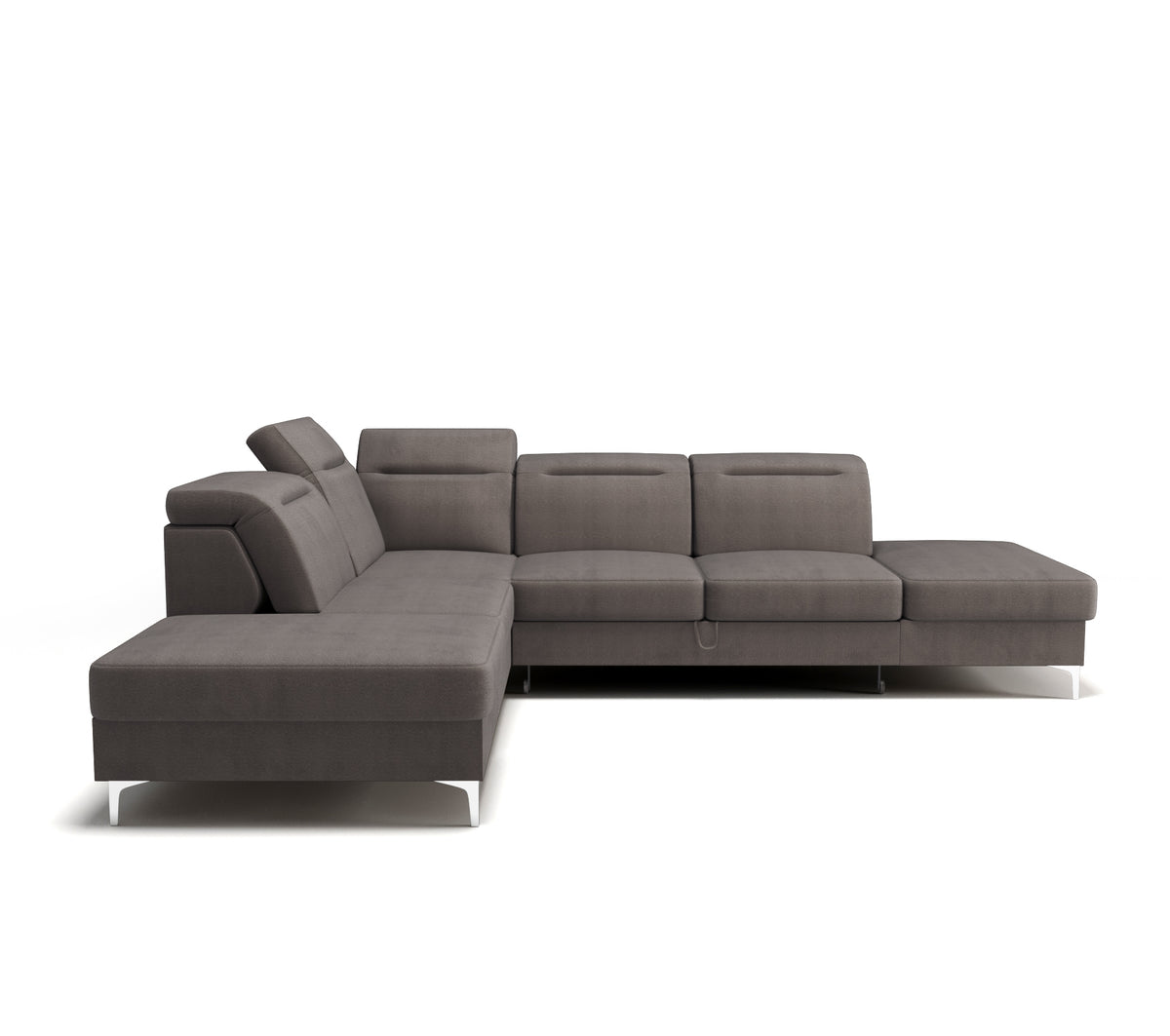 Oslo Ecksofa 295×220 - Elegantes, komfortables Sofa mit Schlaffunktion - Echtleder U-19, Braun