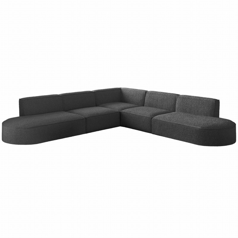Ecksofa PARMA CORNER 276×276 cm – komfortabel, breit & universal für jedes Wohnzimmer - BOUCLÉ Graphit