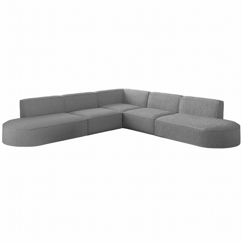 Ecksofa PARMA CORNER 276×276 cm – komfortabel, breit & universal für jedes Wohnzimmer - BOUCLÉ Grau