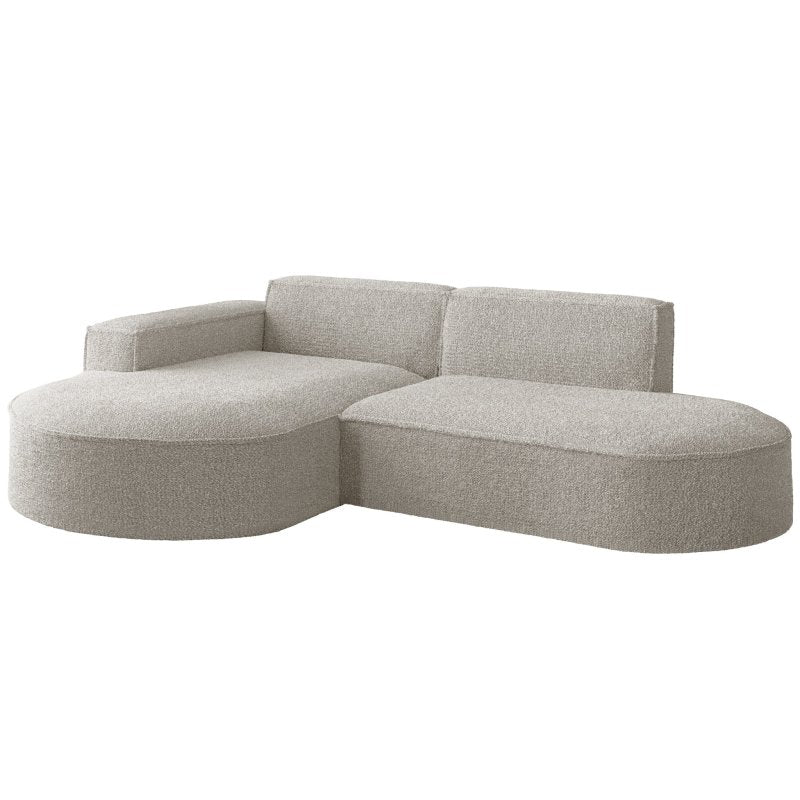PARMA STUDIO Ecksofa 236 cm – Weiches Bouclé-Design für kleine, stilvolle Räume - Creme (Loop 2)