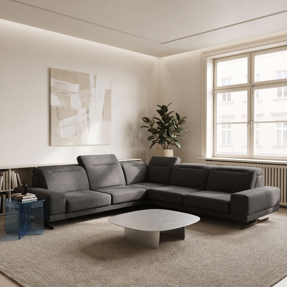 FIORE MAX Ecksofa 265x265 cm, Gemma 90, Dunkelgrau