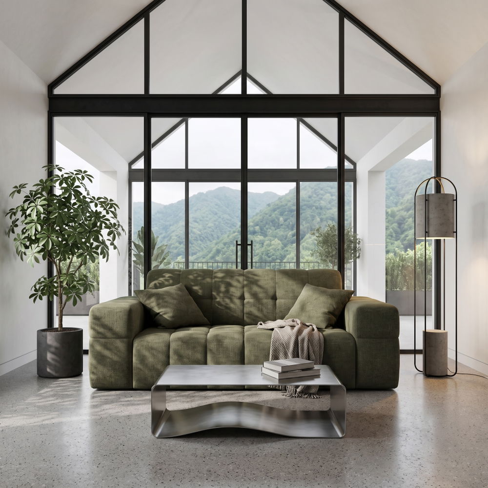 Sofa BALIA 2-Sitzer Chenille Olivgrün (Perfect Harmony 39)