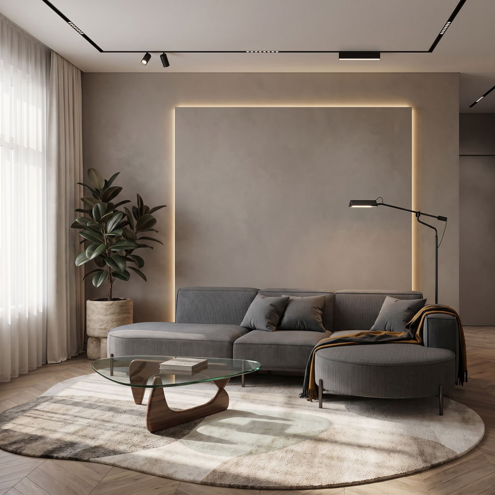 Ecksofa PARMA HILLS L | Cordstoff Scala | Anthracite, Dunkelgrau
