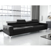 Ledersofa TOSCANIA IV Leder Couch verstellbare Kopfstützen 315 cm - Schwarz