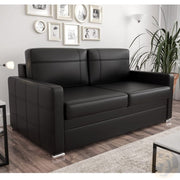 Ledersofa AVANTI III Leder Couch mit Schlaffunktion 167 cm - Schwarz