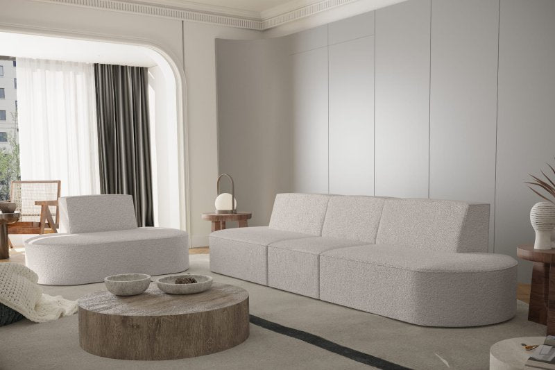 Dalia 1-Sitzer Boucle Beige + 3-Sitzer