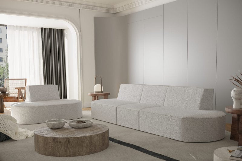 Dalia 1-Sitzer + 3-Sitzer Boucle Creme