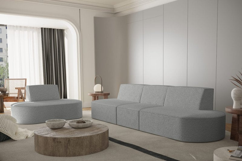Dalia 1-Sitzer + 3-Sitzer Grau Boucle