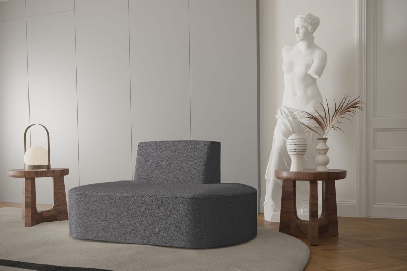 Dalia 1-Sitzer Graphite Boucle Stoff Dekor