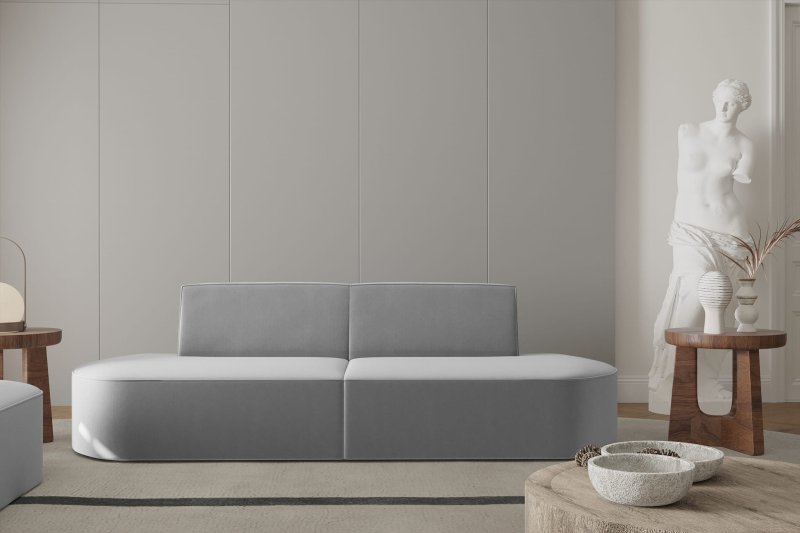 Dalia Sofa 2-Sitzer Velvet Grau Stoff Dekor