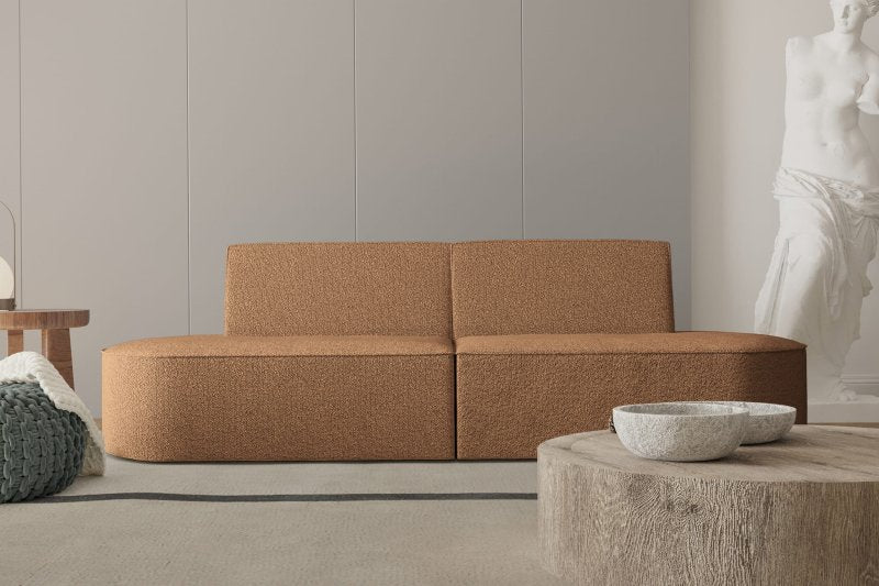 Dalia Sofa 2-Sitzer Kupfer Orange Boucle Stoff Dekor
