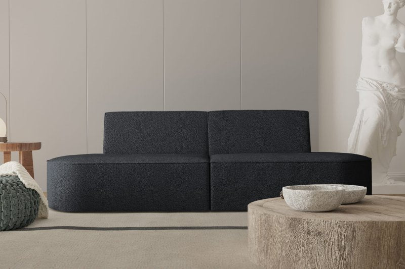 Dalia Sofa 2-Sitzer Schwarz Boucle Stoff Dekor