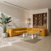 BALOO CORNER Ecksofa 330x330 cm, Tiffany 08, Senf