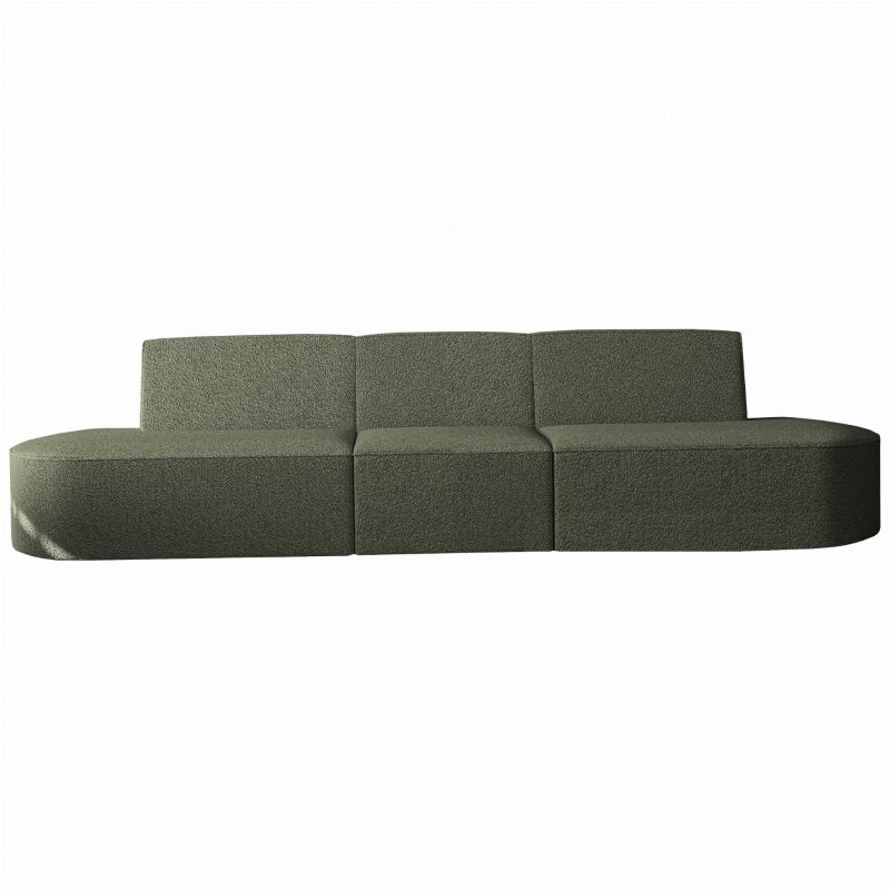 Dalia 3-Sitzer Sofa dunkelgrün Boucle Stoff