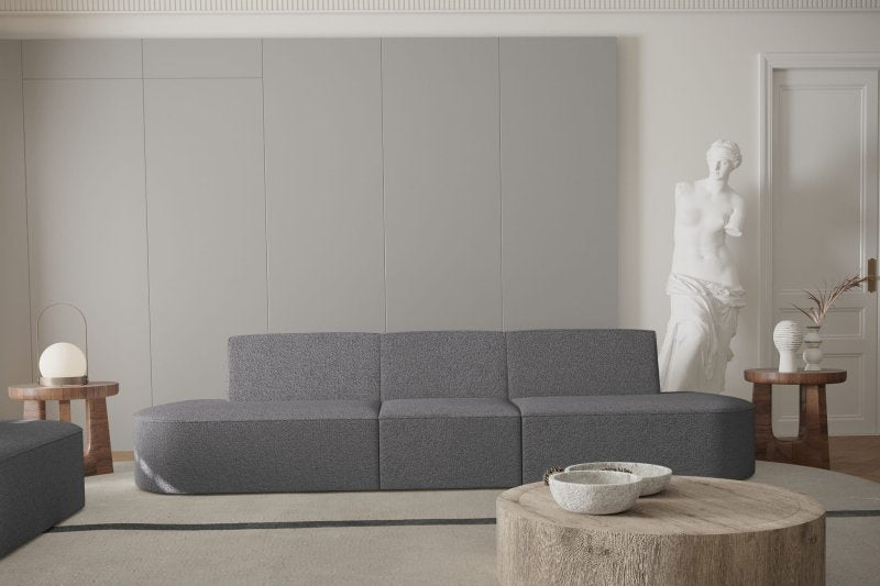 Dalia 3-Sitzer Sofa Graphite Boucle Stoff Dekor