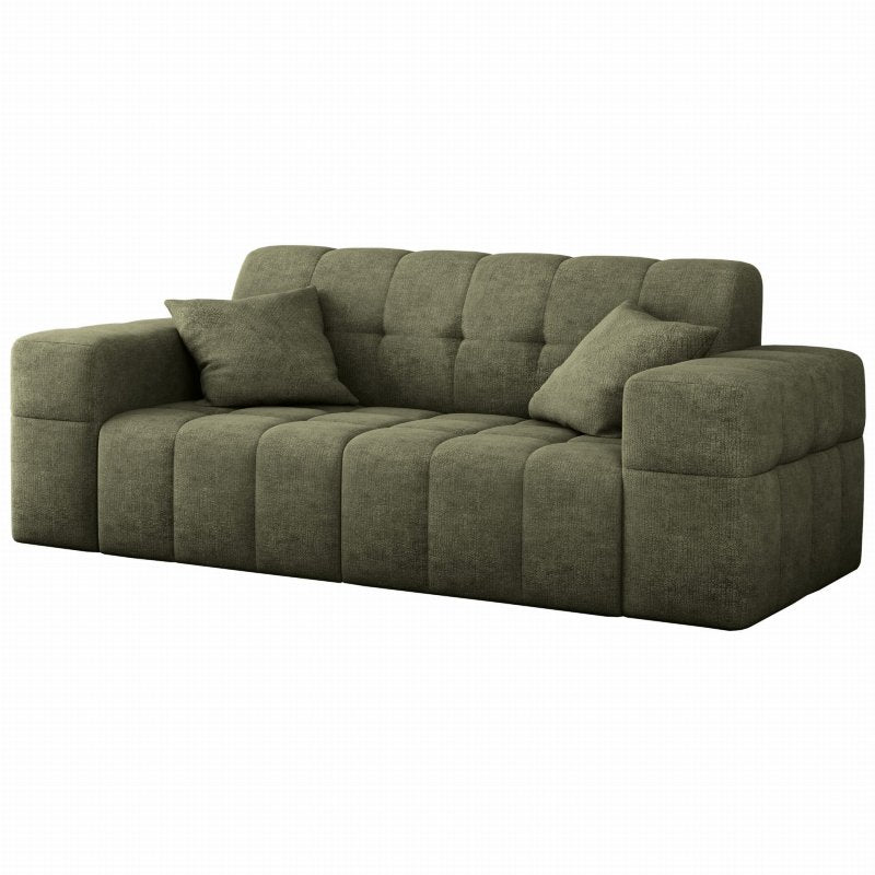 Sofa Balia 2-Sitzer Chenille Olivgrün Stoff