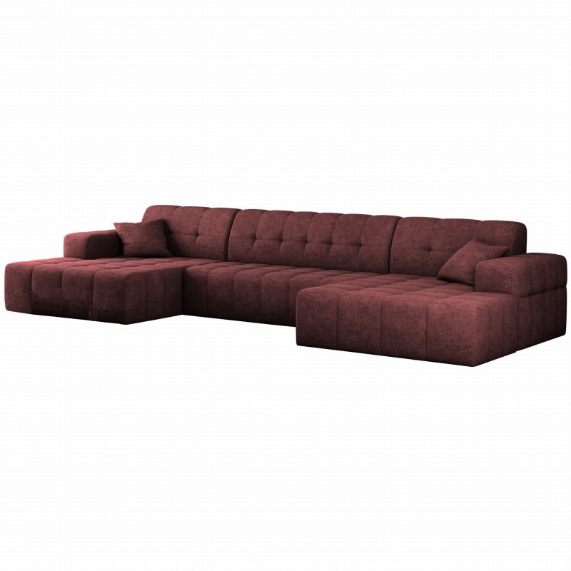 Balia Ecksofa U Chenille Rotwein Stoff