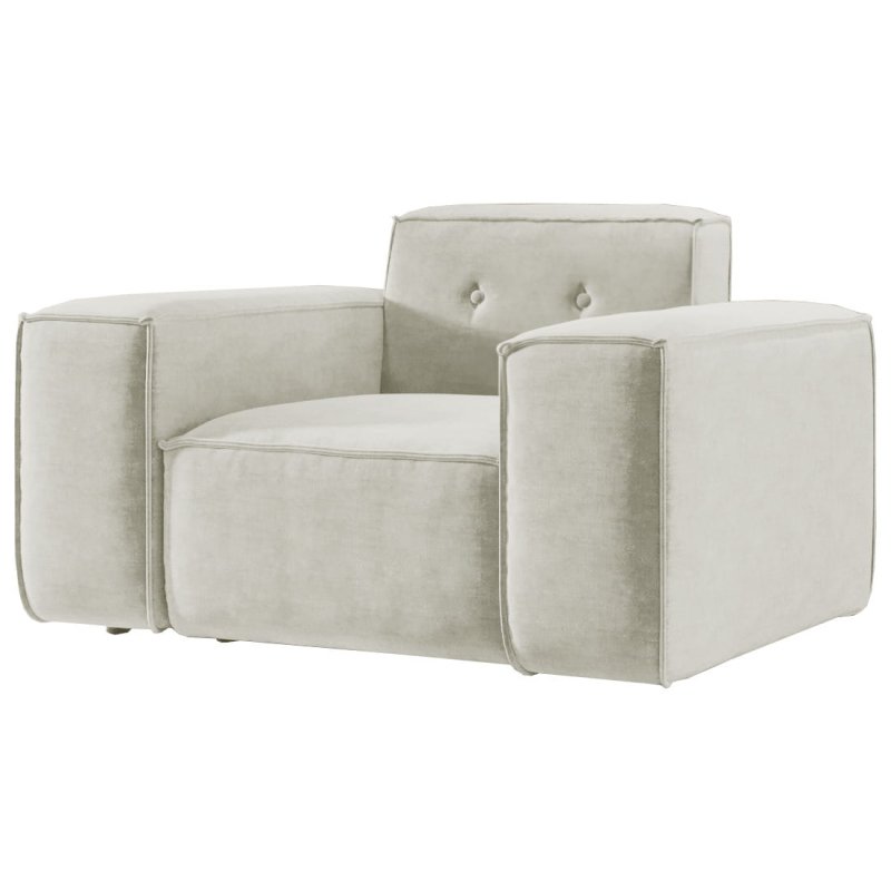 Sessel Luga mit Tasten Chenille Stoff Creme