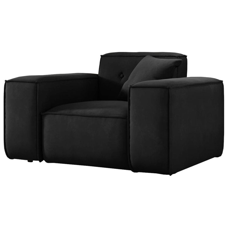 Sessel Luga mit Tasten Schwarz Samt Stoff