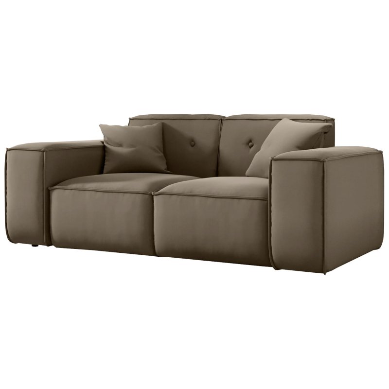Sofa Luga mit Tasten 2-Sitzer Beige Samt Stoff
