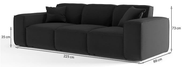 Luga Sofa 3-Sitzer Abmessungen