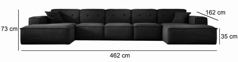 Ecksofa Luga U XL Abmessungen