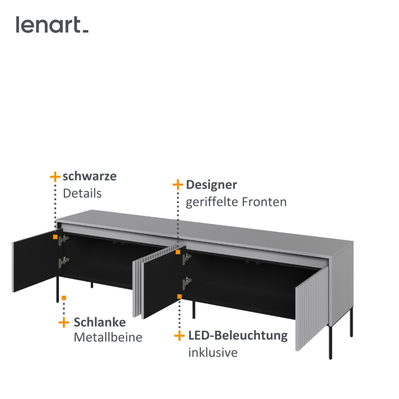 TV-Schrank Trend 6 grau Spezifikation