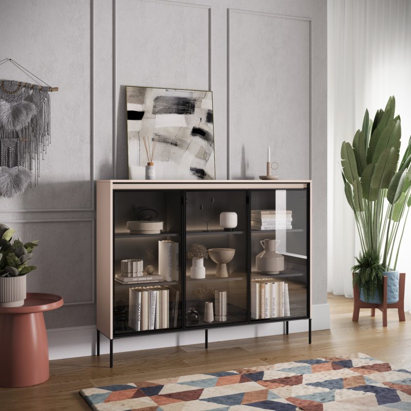 Vitrine Trend 8 Sandbeige Dekor
