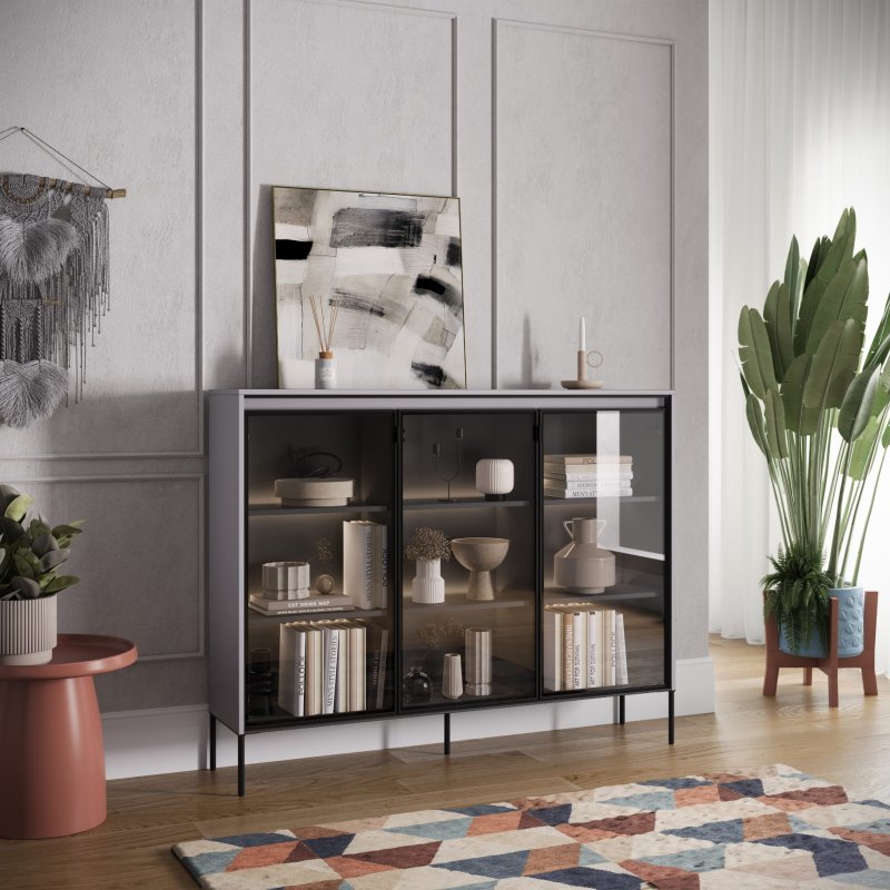 Vitrine Trend 8 Grau Dekor