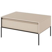 TREND TR-09 Couchtisch in Sandbeige – freistehend auf weißem Hintergrund