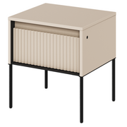 Nachttisch Trend 10 Sandbeige, Moderner Nachttisch TREND TR-10 in stilvoller Schlafzimmer-Einrichtung in Grau