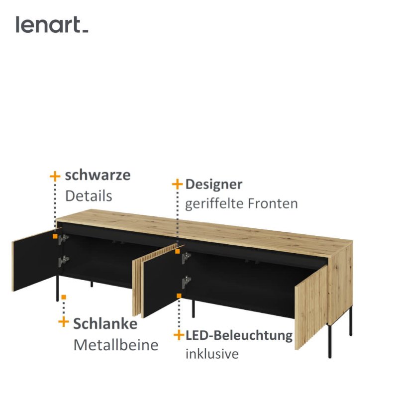 TV-Schrank Trend 6 Eiche Artisan Spezifikation