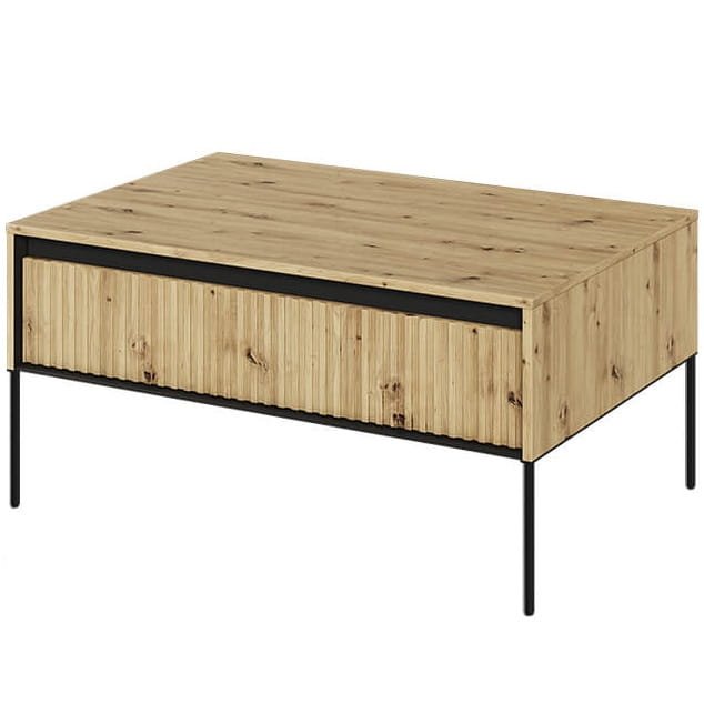 TREND TR-09 Couchtisch in Artisan Eiche – freistehend auf weißem Hintergrund