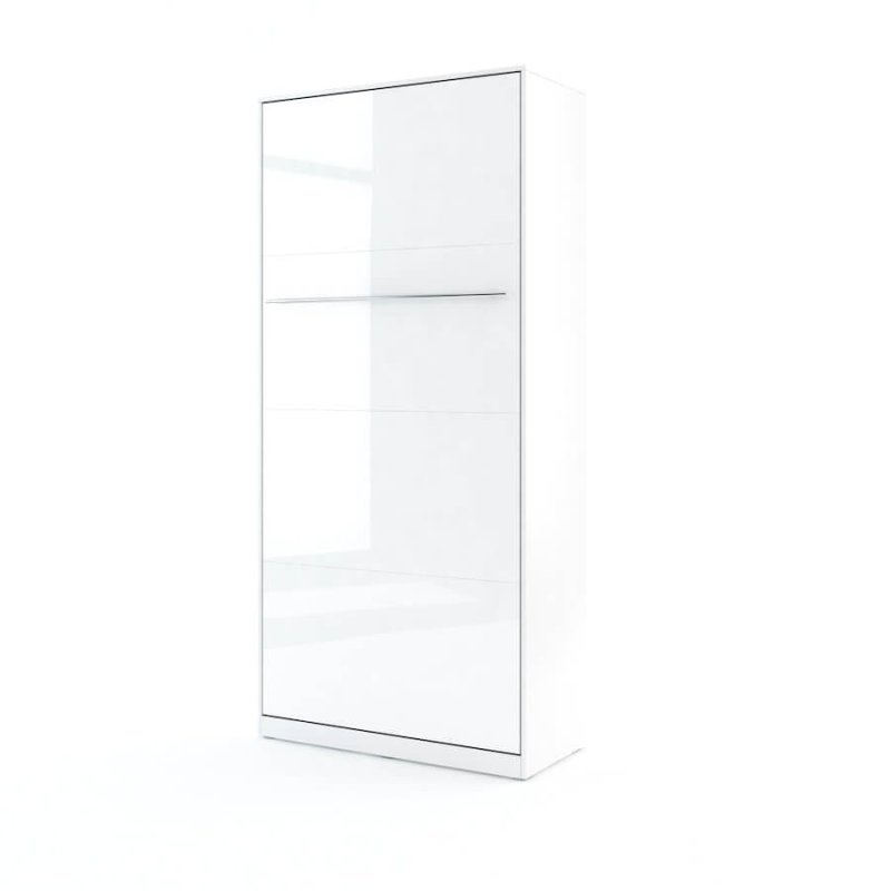 Wandklappbett Concept Pro 3 90x200 Vertikal Lenart Bett Weiß Hochglanz