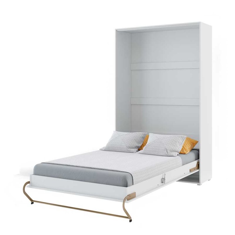 Wandklappbett Concept Pro 2 120x200 Vertikal Lenart Bett Weiß und Weiß Hochglanz