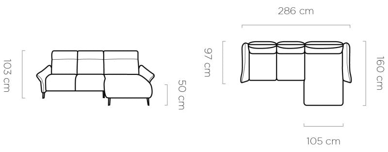 Wersal Ecksofa Stelvio Abmessungen