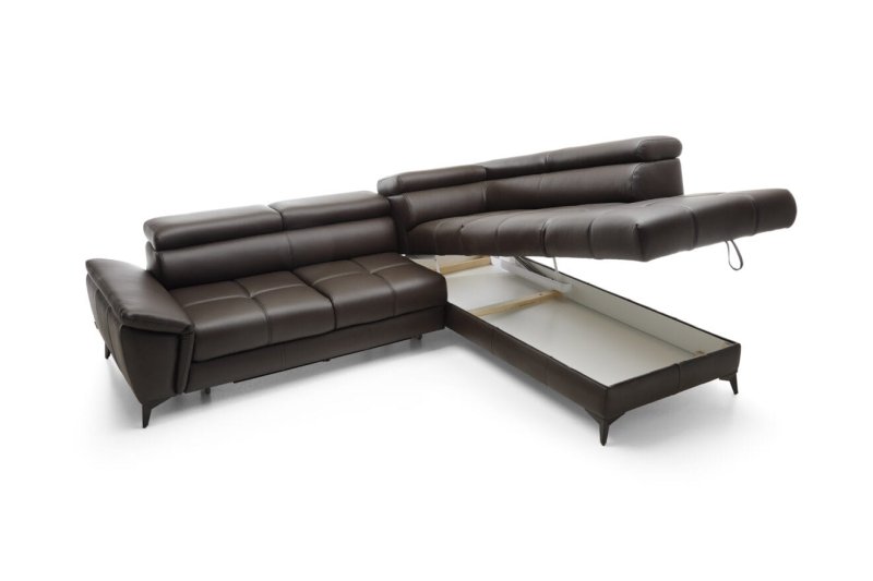 Ecksofa aus Echtleder mit Schlaffunktion MOCCA L-form WERSAL