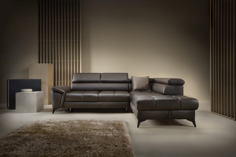 Ecksofa aus Echtleder mit Schlaffunktion MOCCA L-form WERSAL