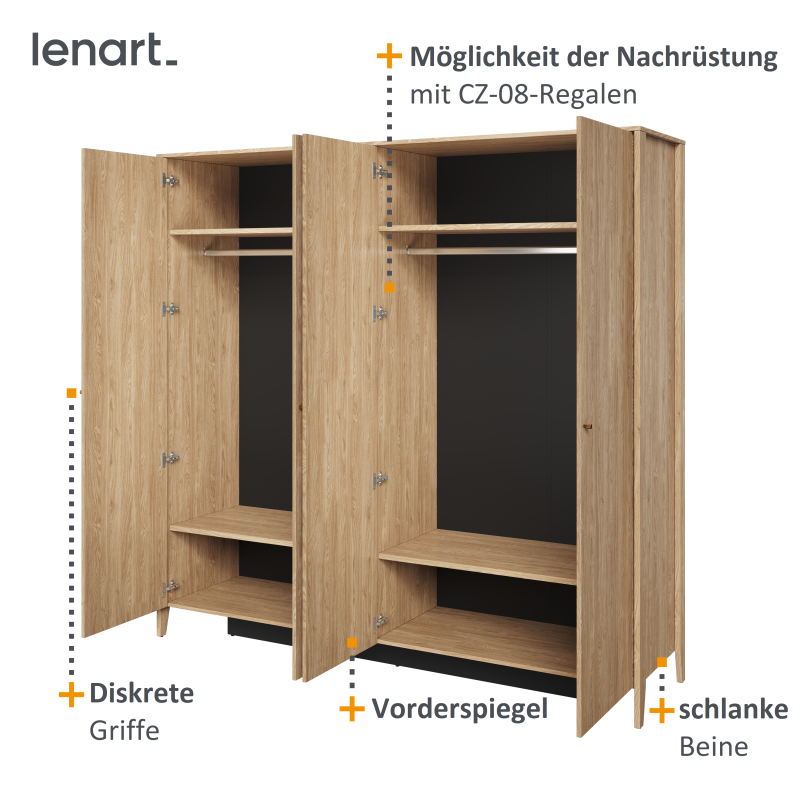 Kleiderschrank COZY 01 Merkmale der Möbel