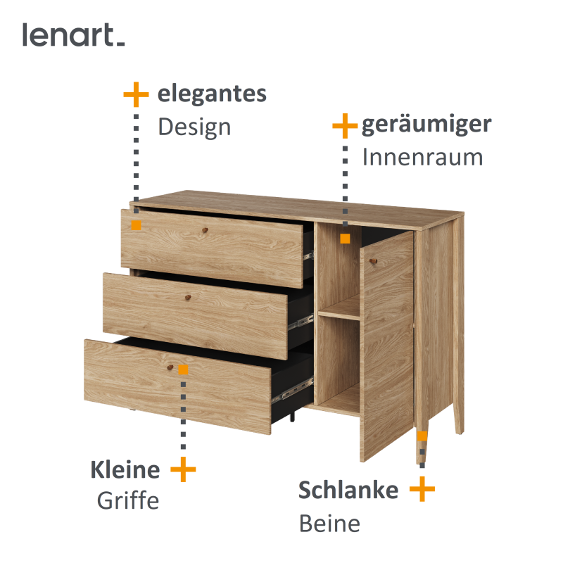 Kommode COZY 04 Schubladen Produktmerkmale