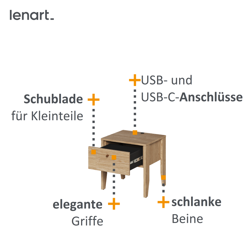 Nachttisch COZY 05 Schublade Produktmerkmale