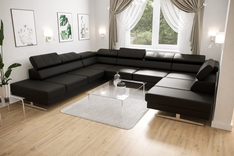 Ecksofa EMPORIO MAX I Schwarz