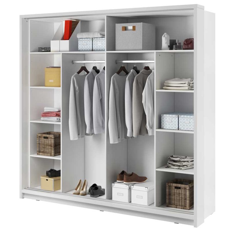 Kleiderschrank ARTI 14 mit zwei Schiebetüren, Spiegeln und Beleuchtung LENART