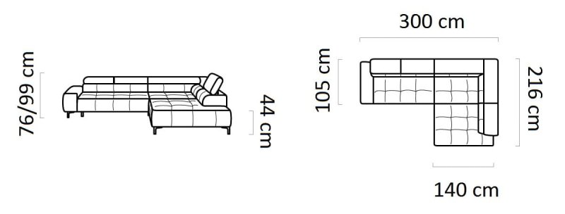 Ecksofa PLAZA L mit Relaxfunktion und Sitztiefenverstellung Elektrisch Sofa