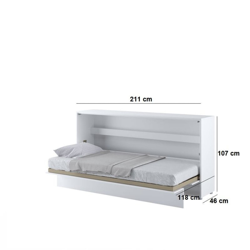 Wandklappbett Bed Concept 90x200 Horizontal Lenart Bett Grau und Eiche Artisan